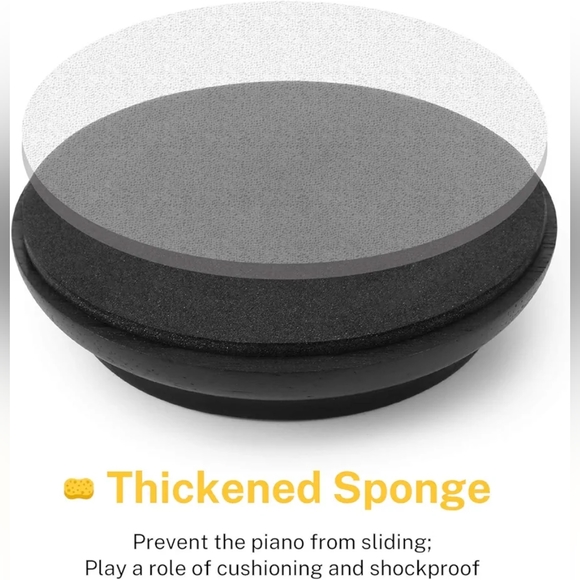 Donner Hardwood Piano Caster - 4-Pack - Non-Slip & Anti-Noise - Black - New - Picture 3 of 3